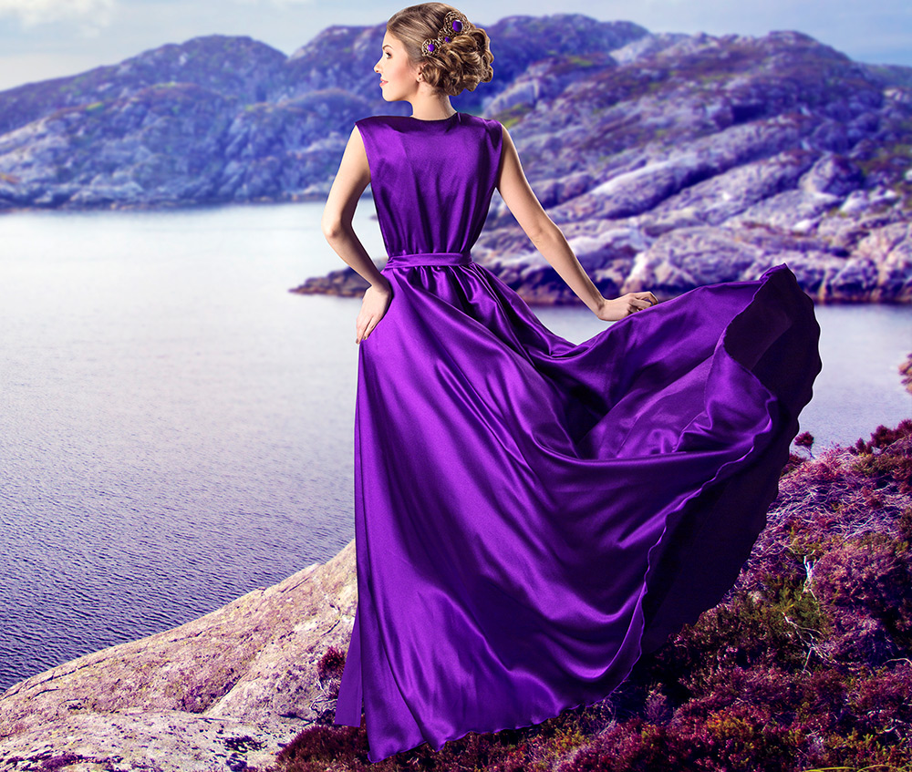 Purple wedding dress