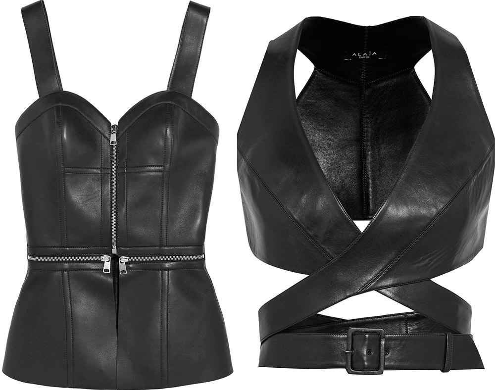 Leather Bra Top and Leather Skirt looks