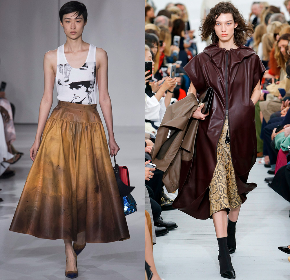 Leather dresses, skirts and jackets 2024