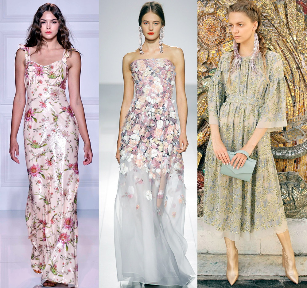 Floral evening dresses