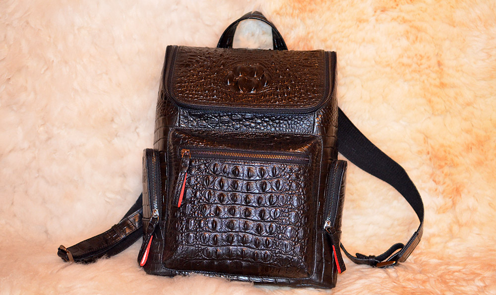 Men's leather backpack