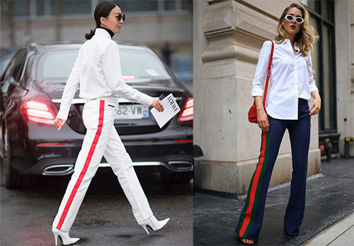 Women's trousers with stripes and fashion trends