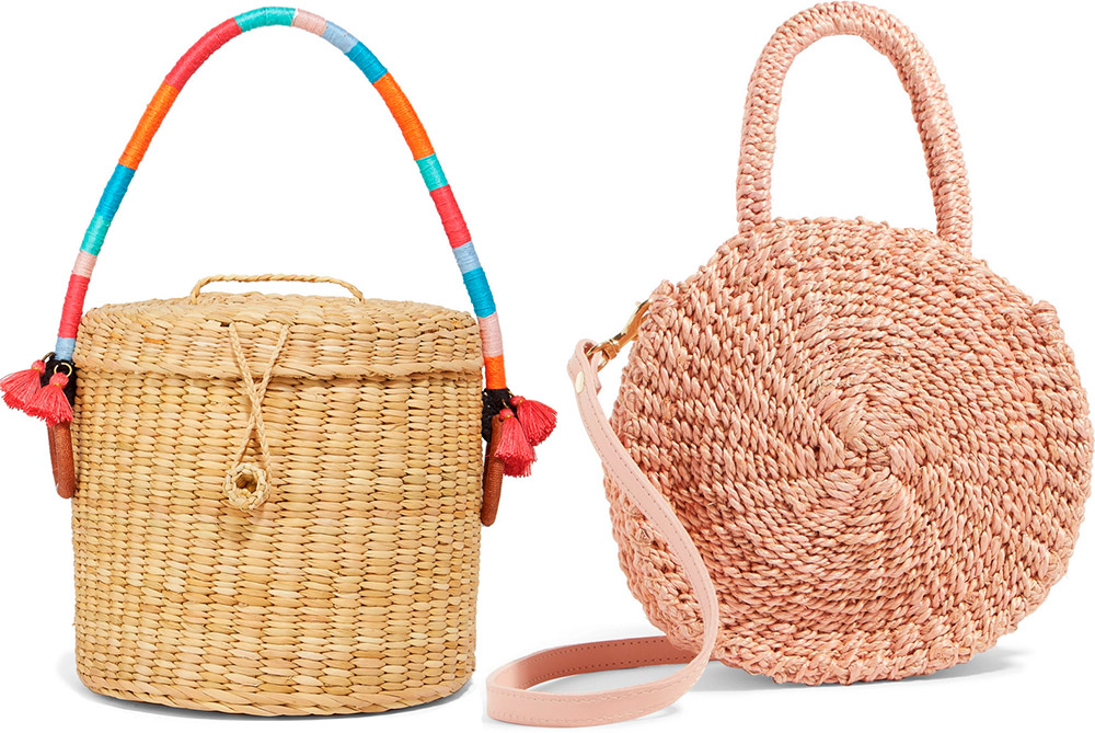 Round straw bags