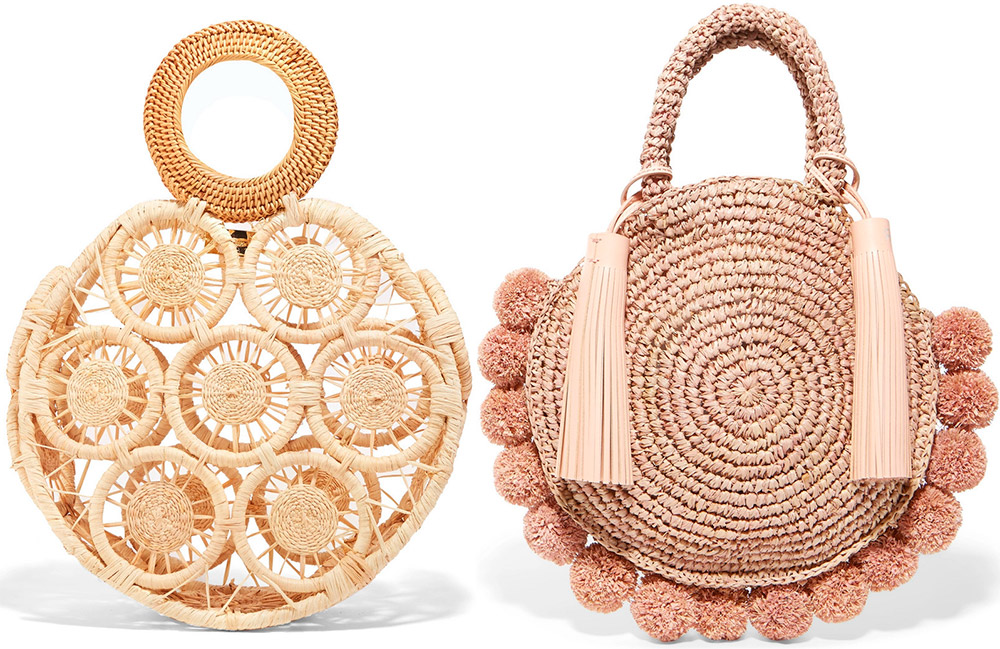 Round straw bags