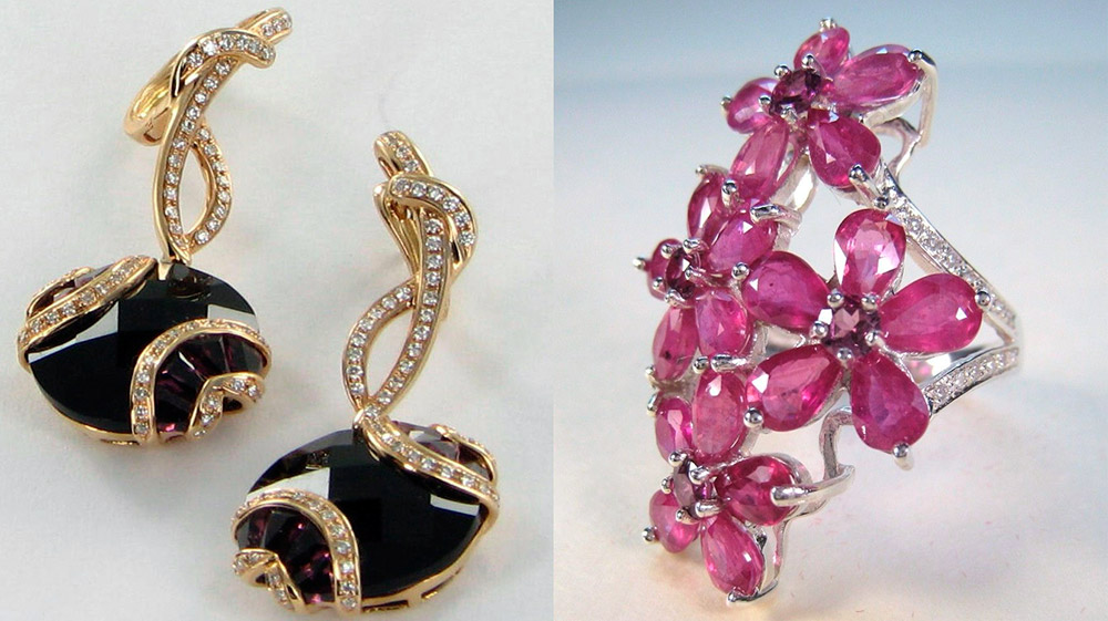 Jewelry with rhodolite