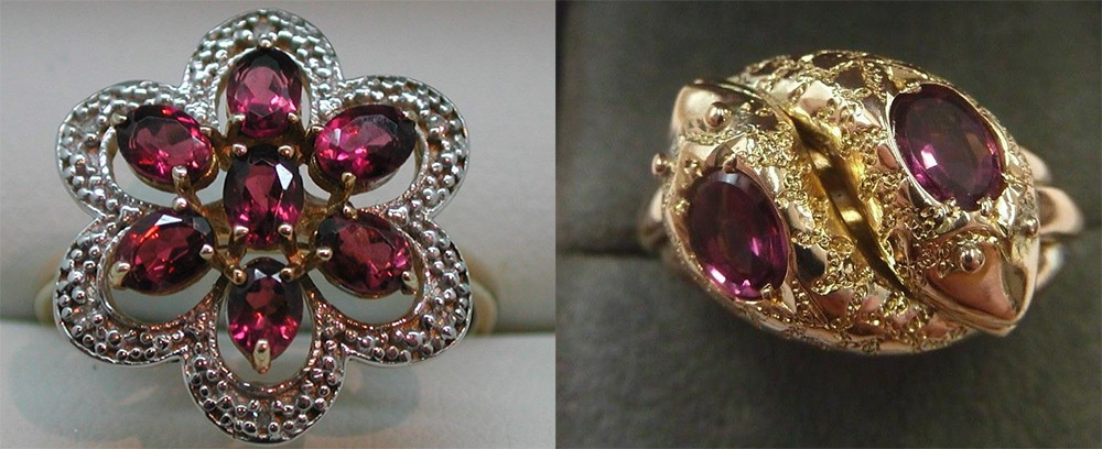 Jewelry with rhodolite