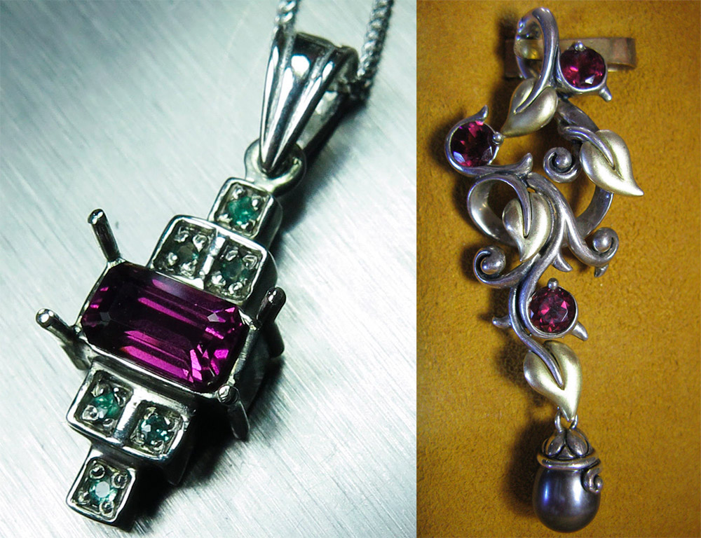 Jewelry with rhodolite