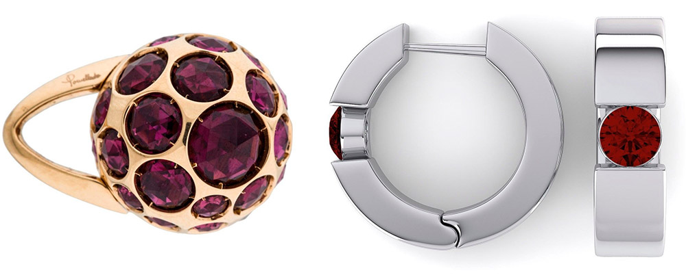 Jewelry with rhodolite