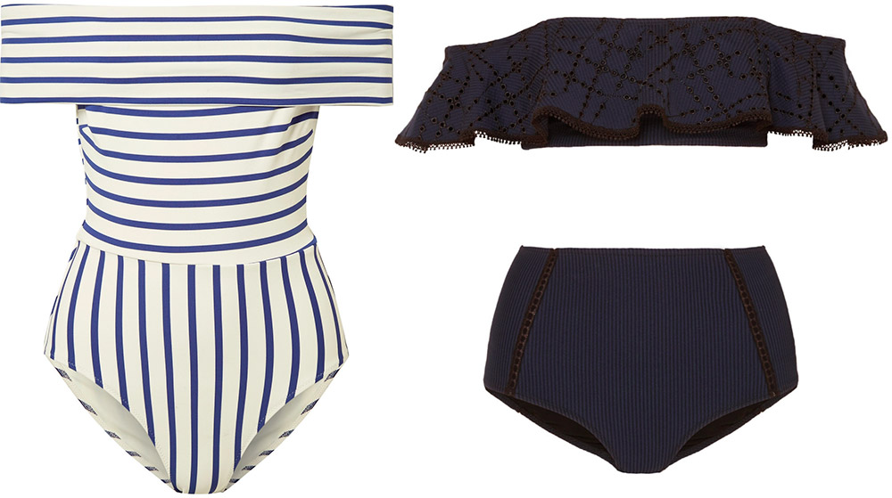 Off-the-shoulder swimwear