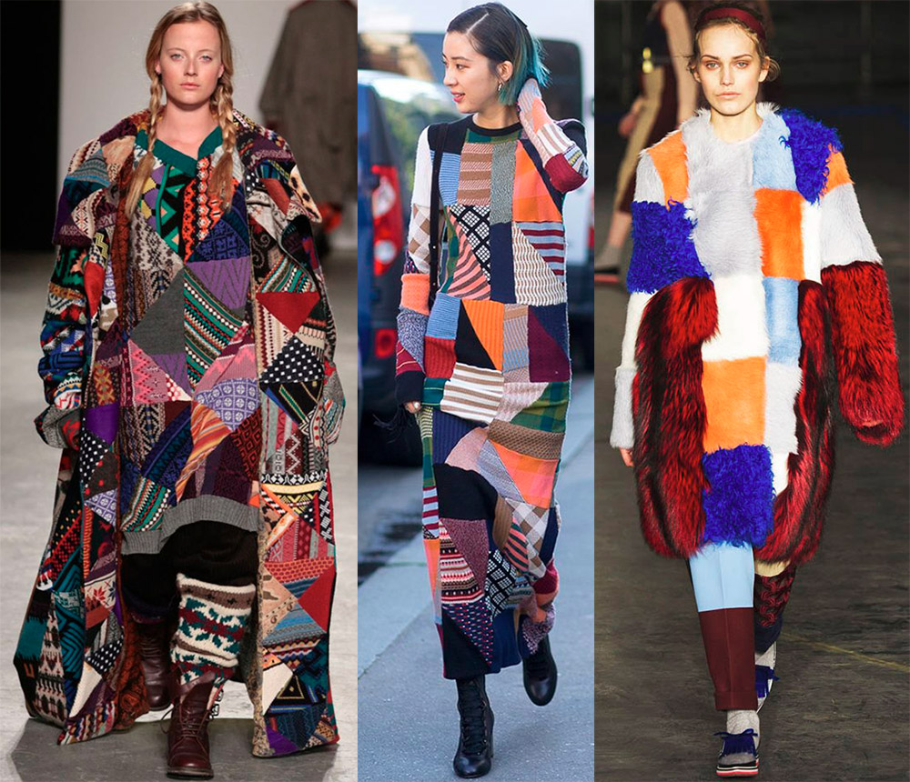 Patchwork style and imitation in clothes