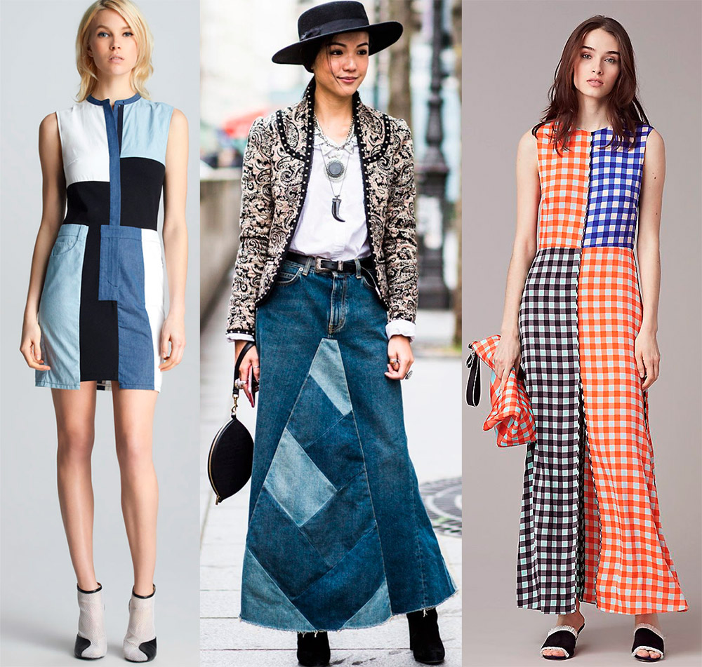 Patchwork style in clothes