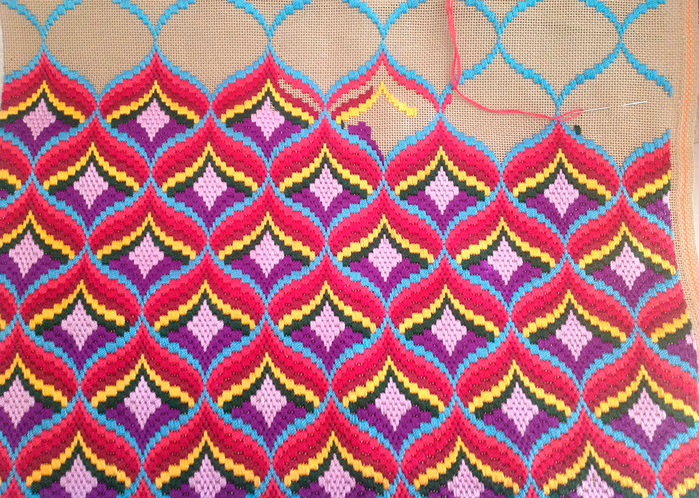 Embroidery bargello