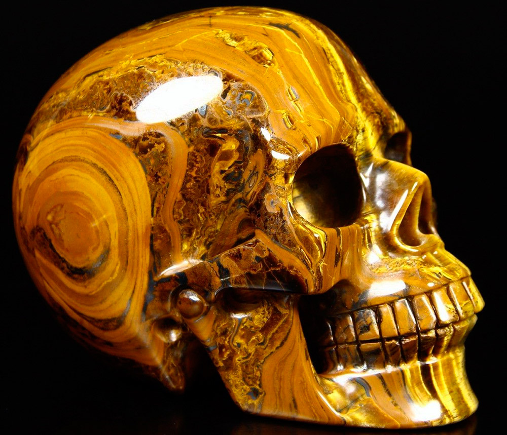 Skull of stone tiger's eye