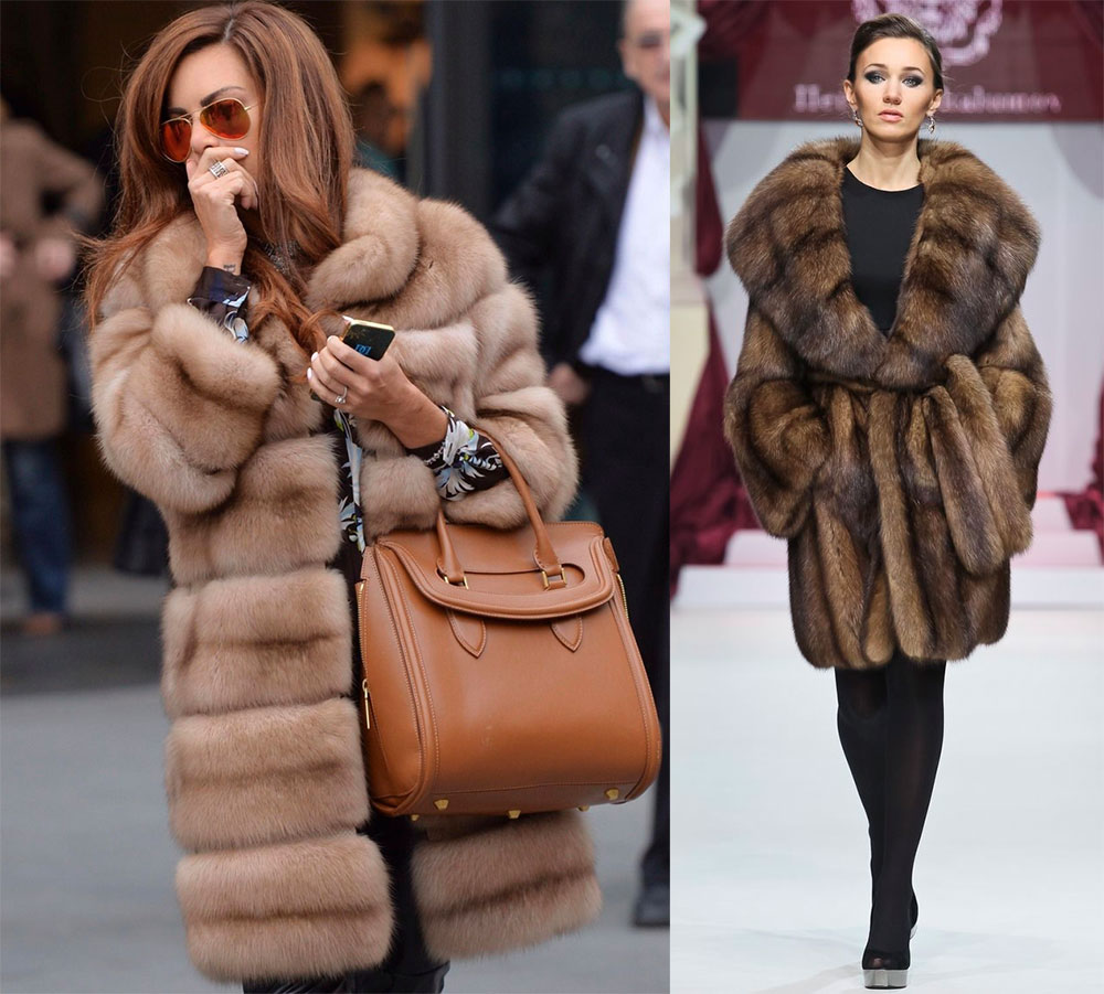 Fashionable fur coats