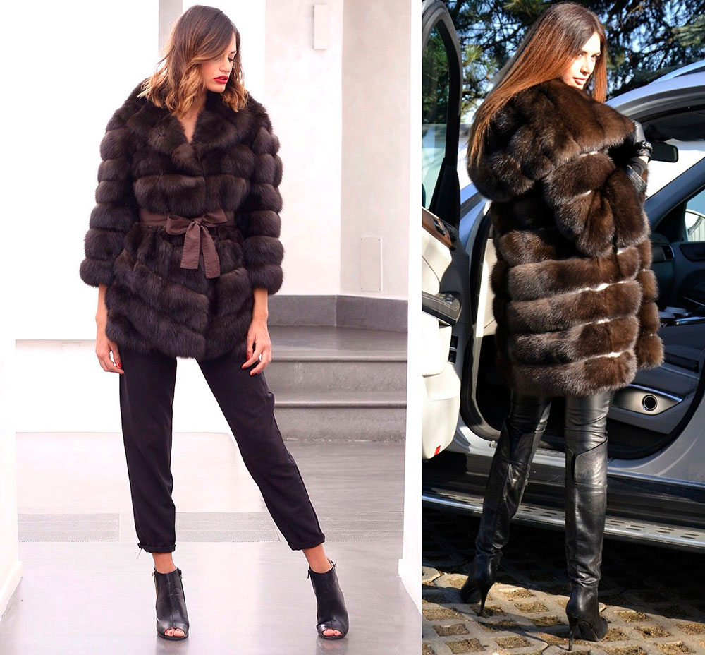 Fashionable fur coats