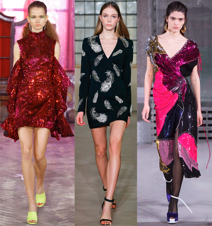 Shiny sequin dresses - looks 2024-2025