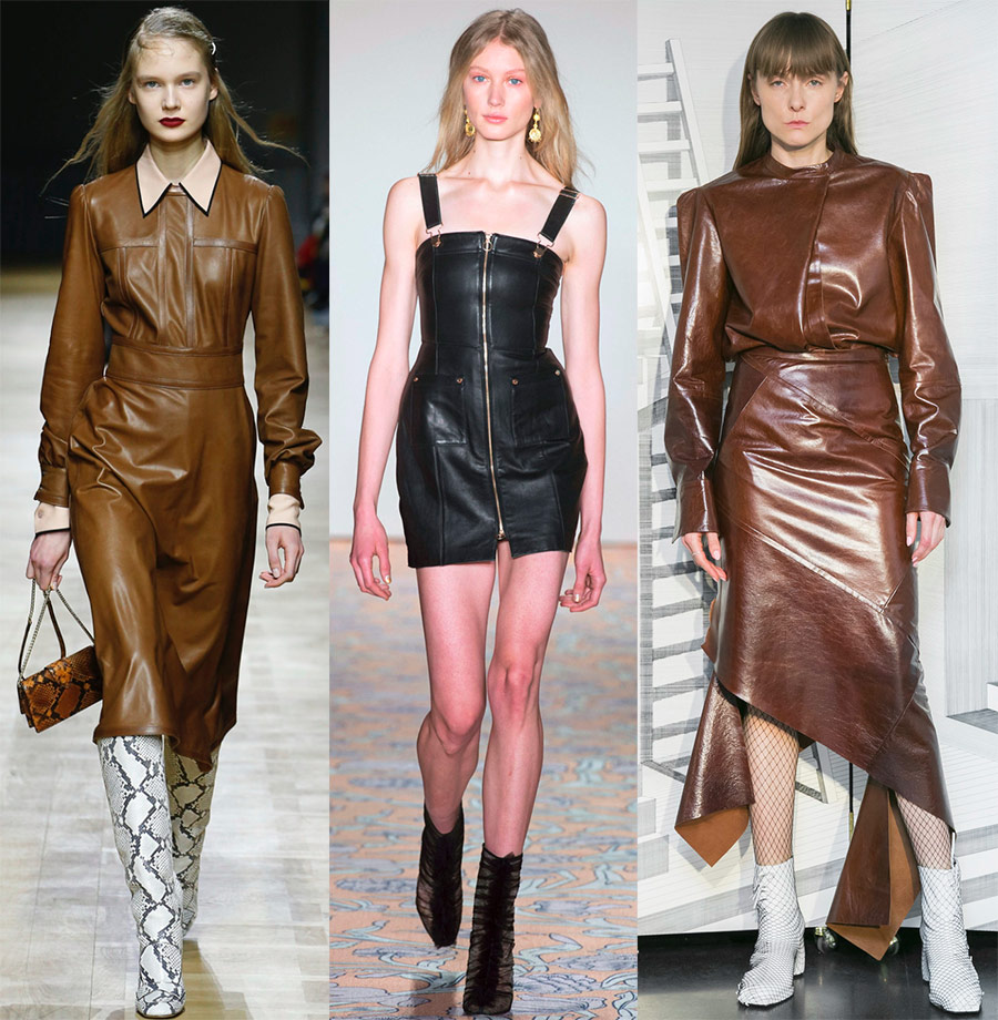 Fashionable leather dresses