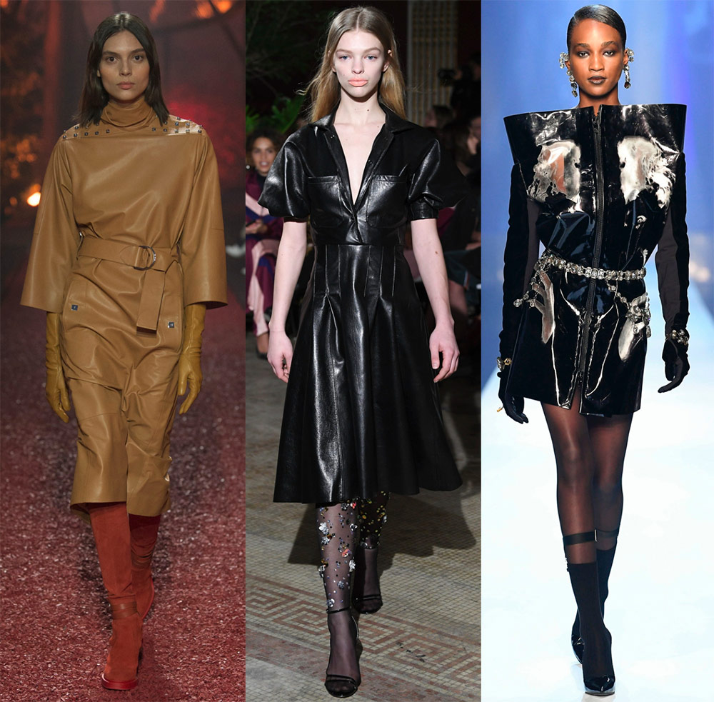 Fashionable leather dresses