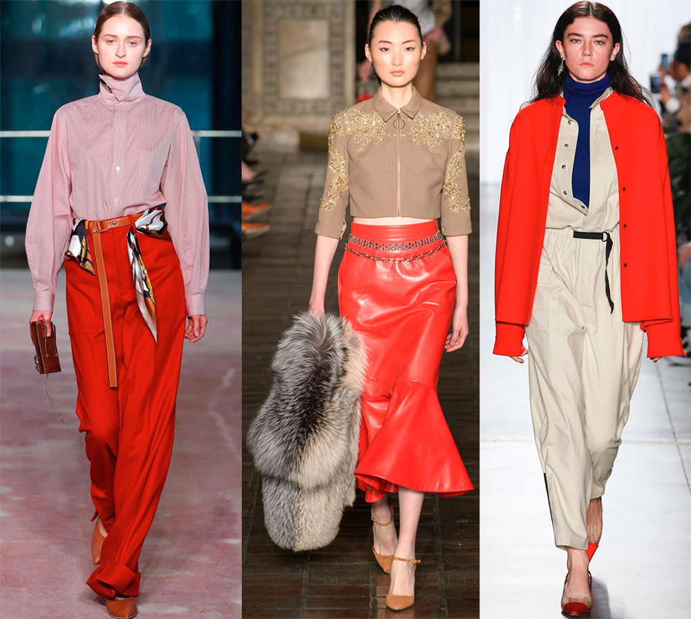 Red accents in women's fashion 2024-2025