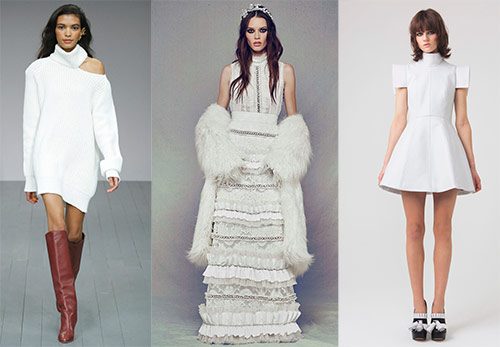 Winter white dresses - fashionable images