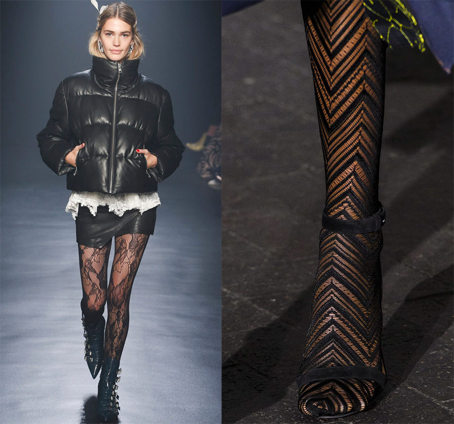 Fashionable fishnet tights