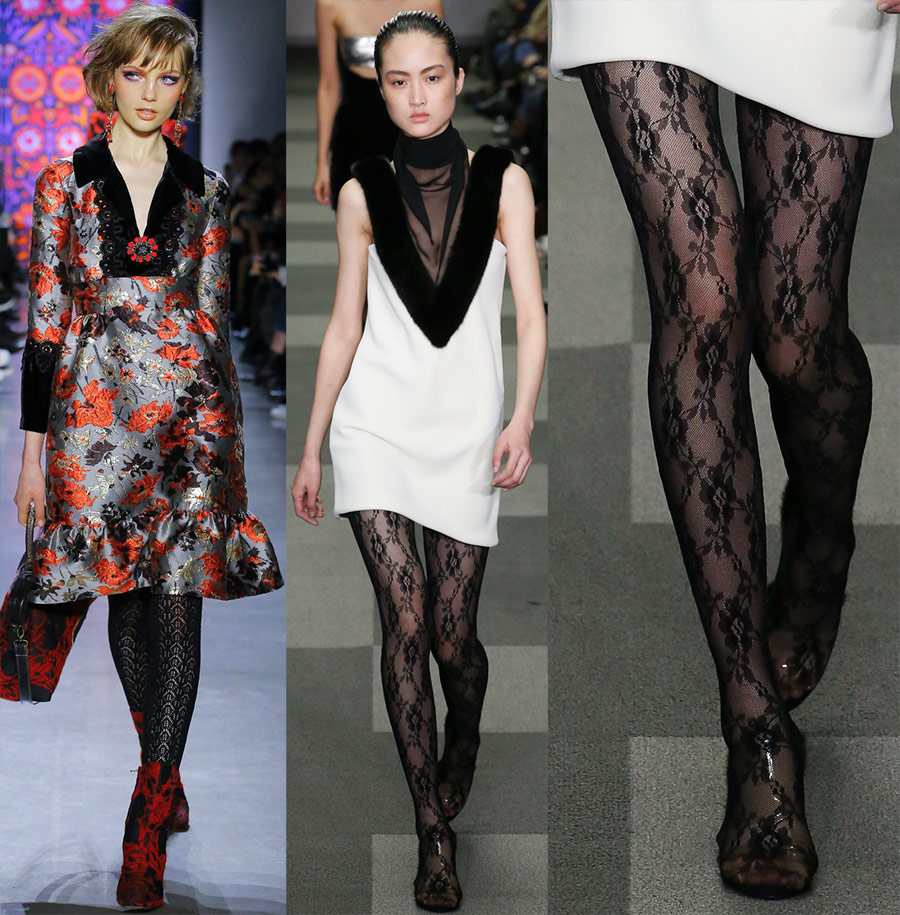 Fashionable fishnet tights