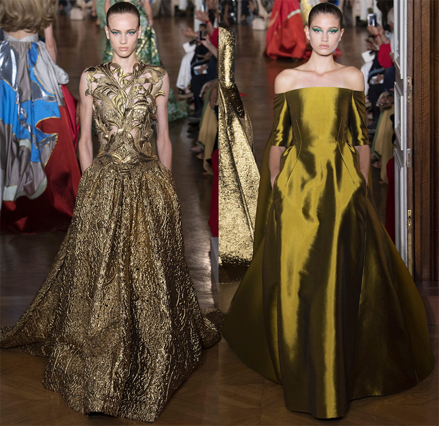 Valentino Gold Dresses