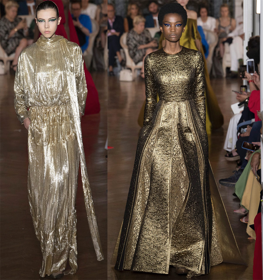 Valentino Gold Dresses