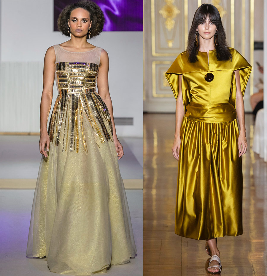 Gold dresses for the New Year