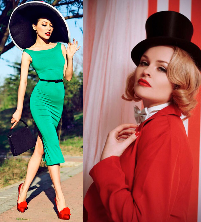 Pin-up style in clothes and makeup