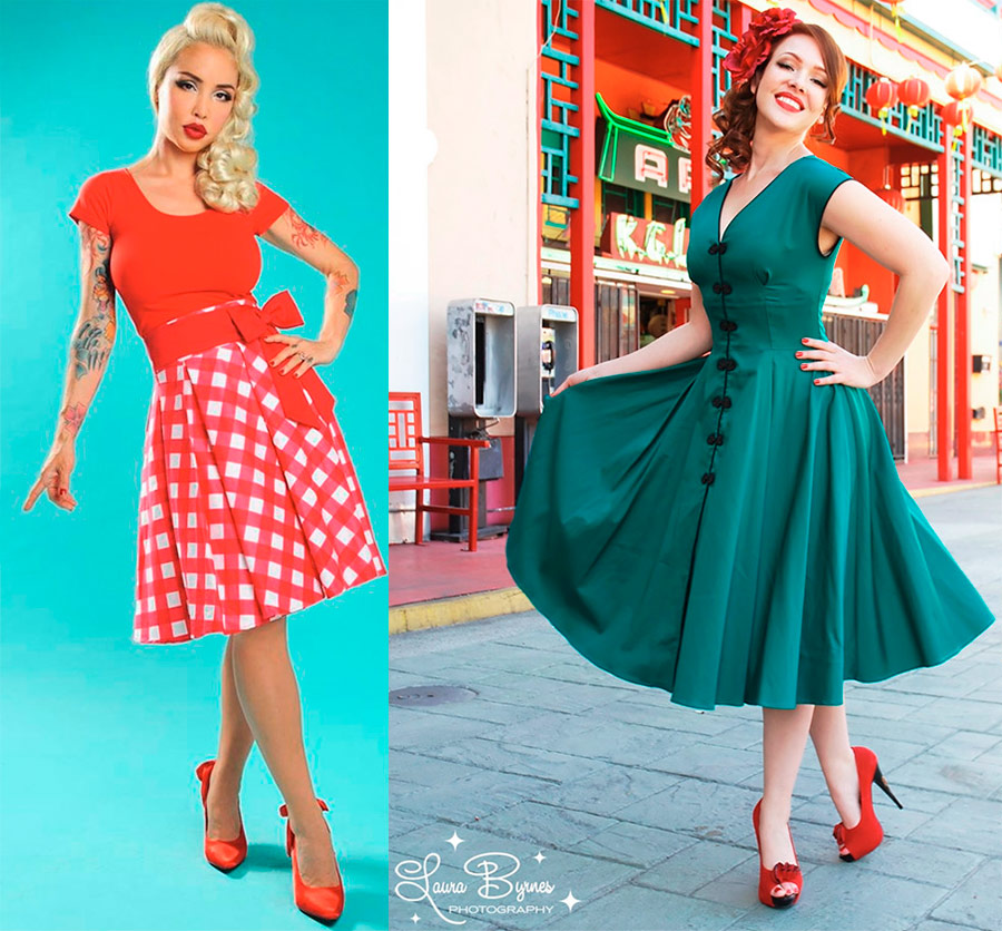 Pin-up style in clothes and makeup - image photos