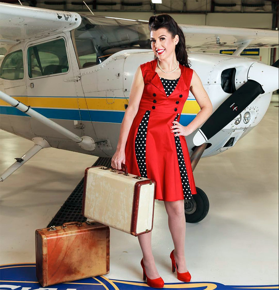 Pin-up style in clothes and makeup