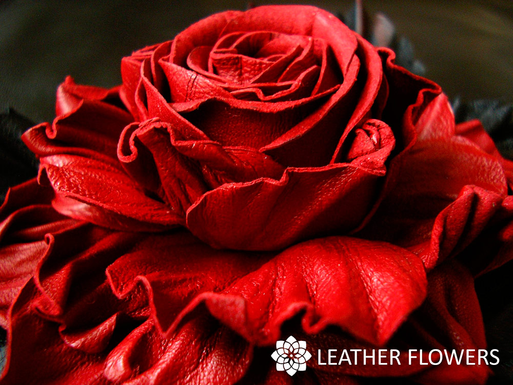 Rose leather flowers