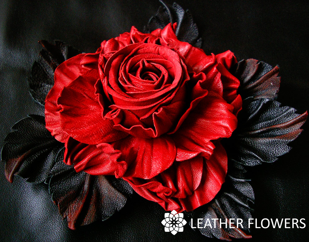 Rose leather flowers