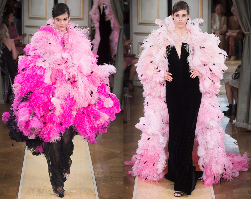 Fluffy dresses with feathers