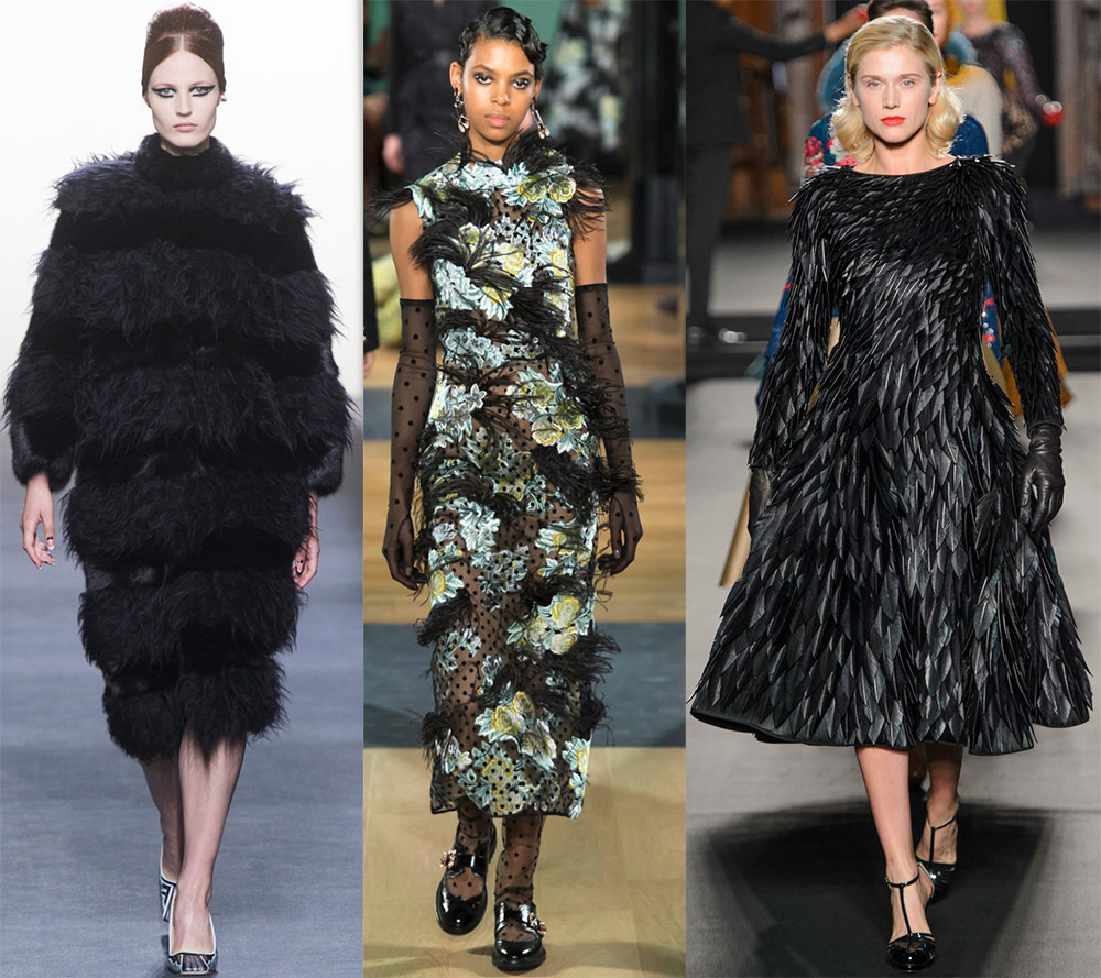 Chic dresses with feathers