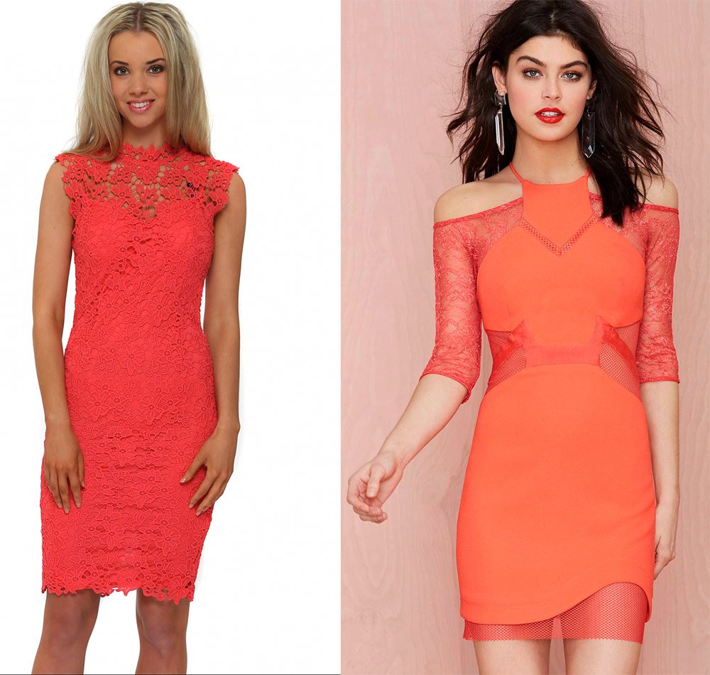 Fashionable coral dresses