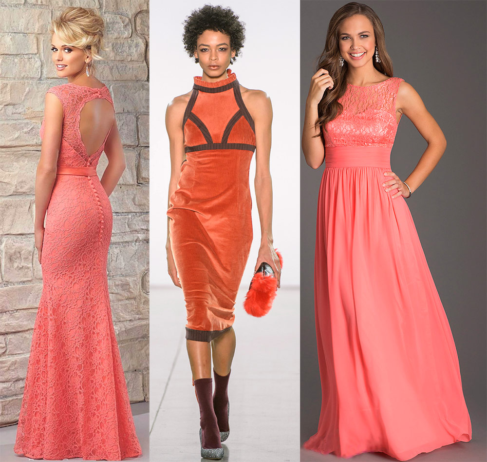 Fashionable coral dresses