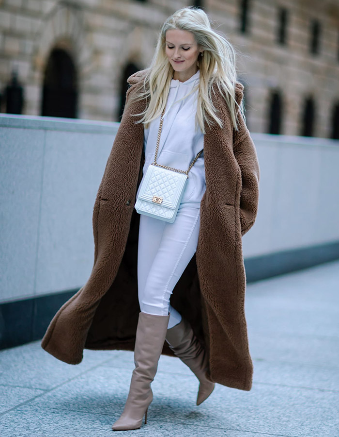 Brown women's fur coat