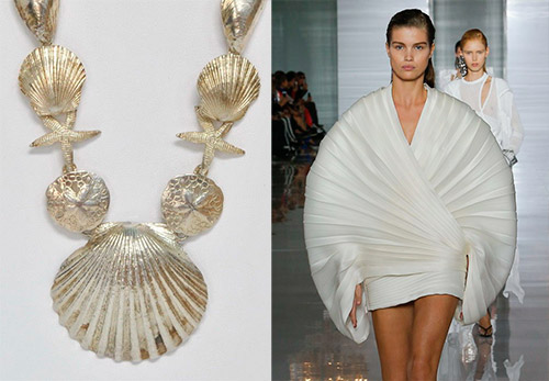 Shell dresses and shell jewelry - fashion trend