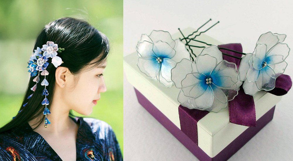 hair jewelry with flowers