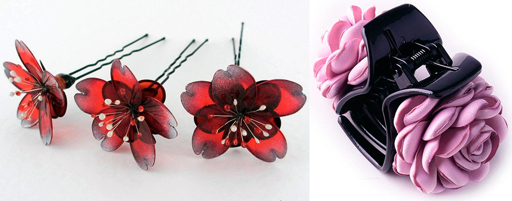 hair jewelry with flowers