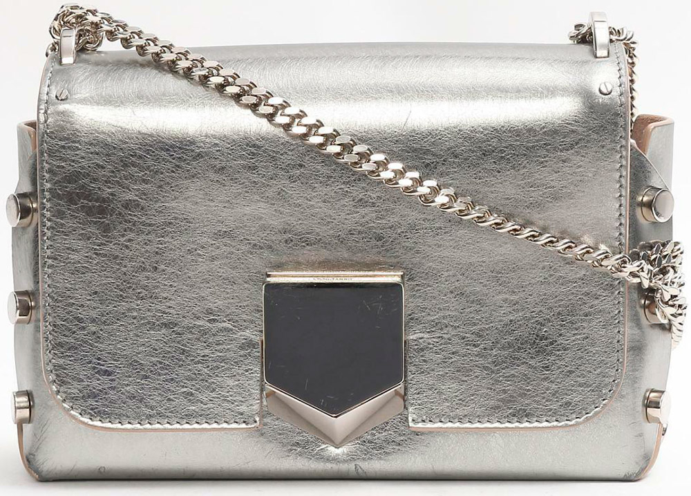 Shoulder bag silver metallic