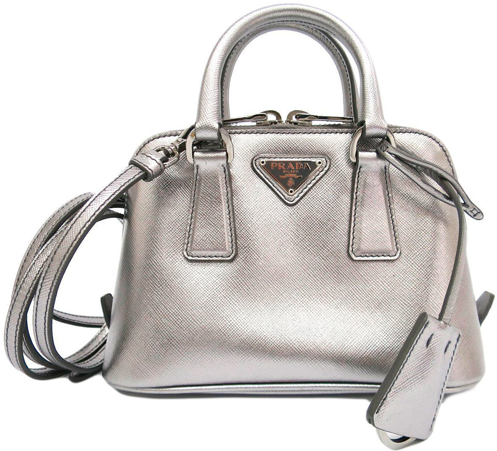 Shoulder bag silver metallic