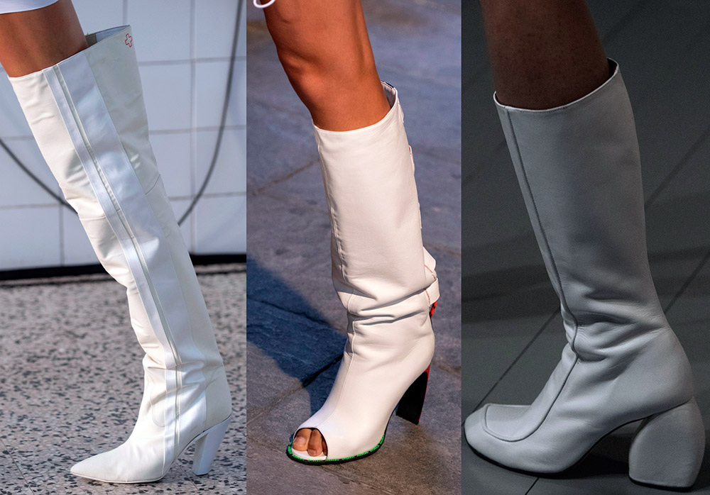 Fashionable white boots 2024