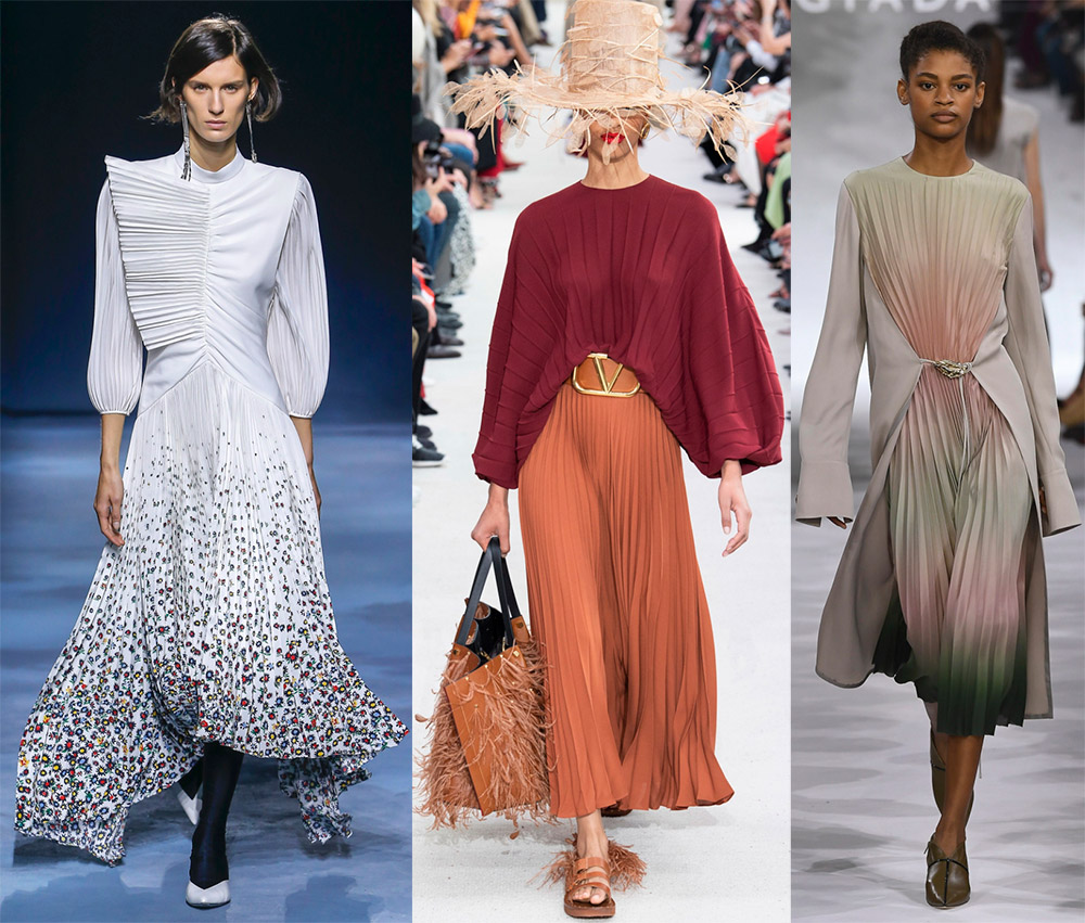 Pleated dresses and skirt