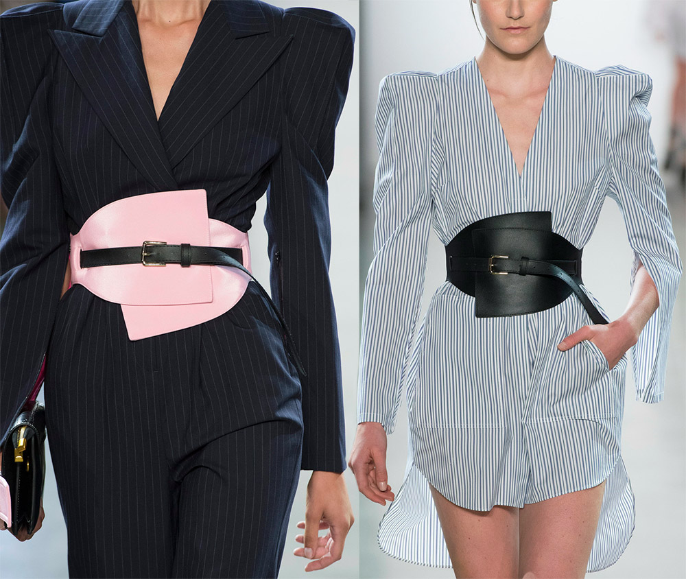 Unusual and asymmetrical belts for bold looks