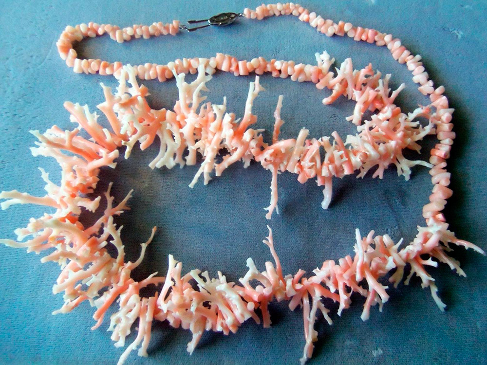 Pink coral necklace