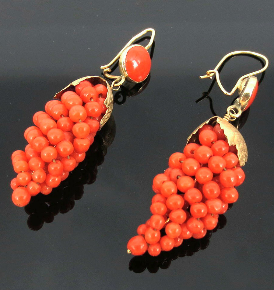 Coral earrings