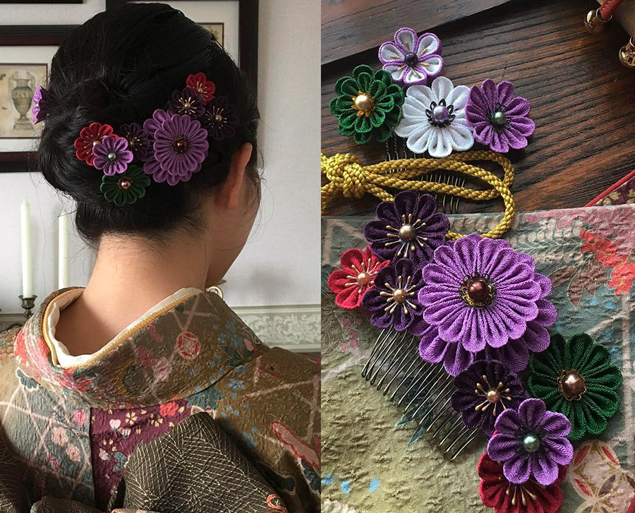 Japanese kanzashi jewelry